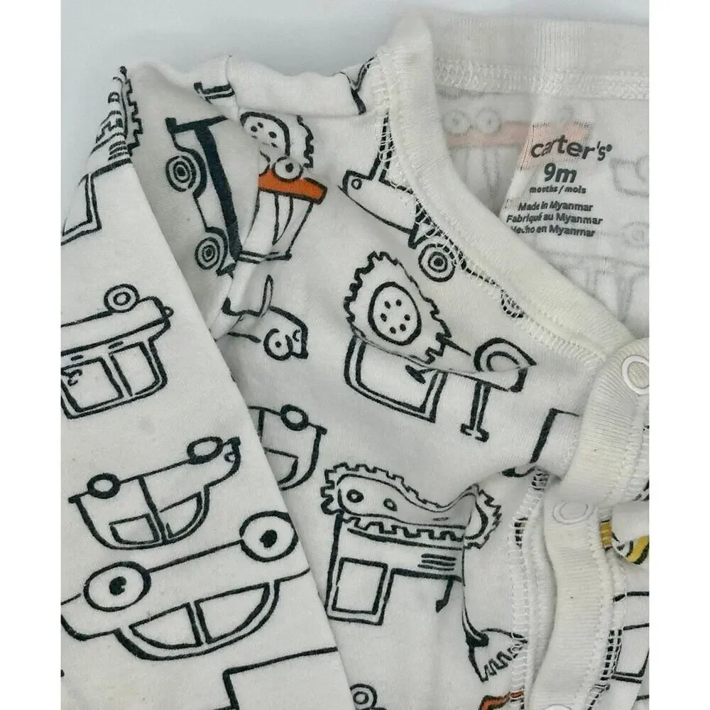 Carter’s Automobile Button-Up Size 9 Month Car Truck Tractor (801)